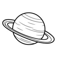 Saturno contorno icono en formato, ideal para tema espacial diseño proyectos y astronómico ilustraciones. vector