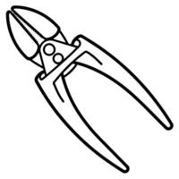 outline icon of pliers tool. Ideal for toolkits and DIY websites. vector