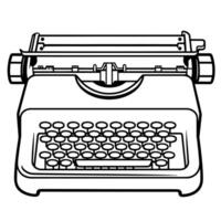 outline icon of a retro typewriter. Perfect for vintage-themed designs and writer's tools. vector