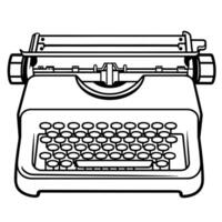 contorno icono de un retro máquina de escribir. Perfecto para de temática vintage diseños y del escritor herramientas. vector