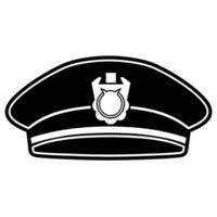 Mobileoutline icon of a police hat. Suitable for law enforcement websites and apps. vector
