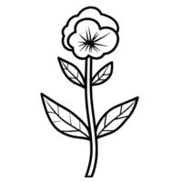 Delicate flower outline icon in format, perfect for various design purposes and creative projects. vector