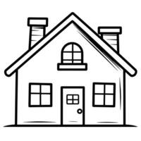 Simple house outline, adaptable for diverse design projects. vector