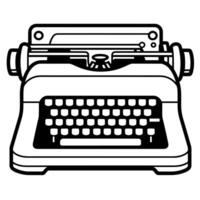 Minimalist icon of a typewriter, ideal for vintage designs. vector