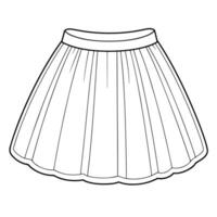 Pleated skirt outline icon in format, ideal for fashion design and apparel-related projects. vector