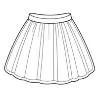 Pleated skirt outline icon in format, ideal for fashion design and apparel-related projects. vector