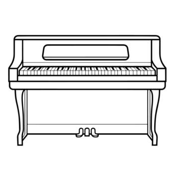 Piano keyboard outline icon in format, ideal for music-related design projects and artistic endeavors. vector
