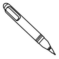 outline icon of a pencil with text, representing education and learning, suitable for academic and school-related design projects. vector