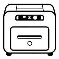 outline icon of a printer. Perfect for office-related designs and printing services. vector