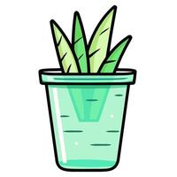 A icon depicting an aloe or agave cactus cut for a fresh drink vector