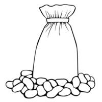 Peanut package outline icon in format, suitable for food packaging and nut-related design projects. vector