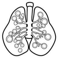 Simplistic icon of a tuberculosis lung, suitable for medical designs. vector