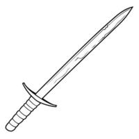 icono de un sencillo espada describir, Perfecto para medieval o fantasía diseños vector