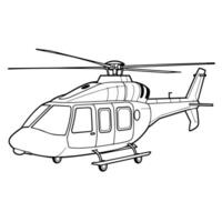 outline icon of an ambulance helicopter, ideal for medical and emergency service designs. vector