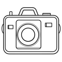 contorno icono de un retro cámara. Perfecto para temática de fotografía diseños y Clásico estética. vector