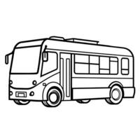 Simple icon of a bus for transportation designs. vector