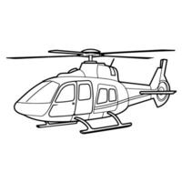 outline icon of an ambulance helicopter, ideal for medical and emergency service designs. vector