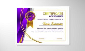 elegant gradient certificate design template vector