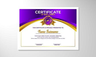 elegant gradient certificate design template vector