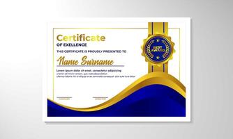 elegante degradado certificado diseño modelo vector