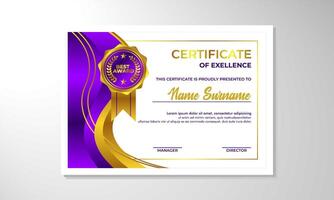 elegant gradient certificate design template vector