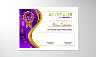 elegante degradado certificado diseño modelo vector