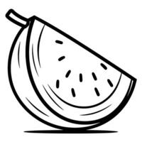 Minimalist icon of a watermelon, ideal for fruit-themed designs. vector
