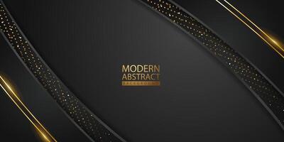 Abstract background with glitter and golden lines glowing dots golden combinations. vector