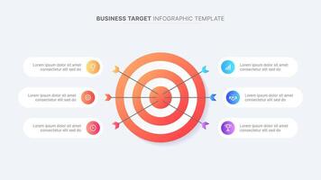 negocio metas objetivos infografía diseño modelo vector