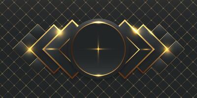 abstract black and gold geometric background design vector