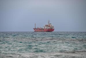 ship in the roadstead in the Mediterranean Sea in Northern Cyprus 3 photo