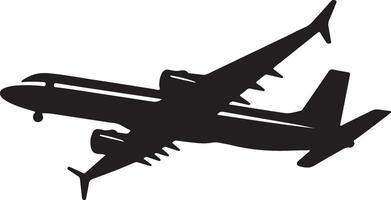 Airplane Silhouette Illustration White Background vector