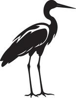 Stork Silhouette Illustration White Background vector