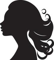 Beautiful Women Silhouette Illustration White Background vector