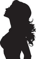 Beautiful Women Silhouette Illustration White Background vector