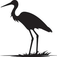 Stork Silhouette Illustration White Background vector