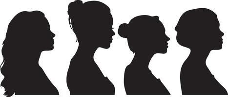 Beautiful Women Silhouette Illustration White Background vector