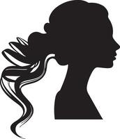 Beautiful Women Silhouette Illustration White Background vector