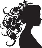 Beautiful Women Silhouette Illustration White Background vector