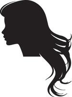 Beautiful Women Silhouette Illustration White Background vector