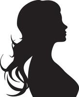 Beautiful Women Silhouette Illustration White Background vector