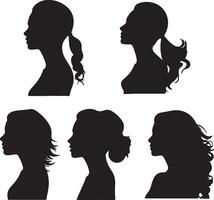 Beautiful Women Silhouette Illustration White Background vector