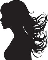 Beautiful Women Silhouette Illustration White Background vector