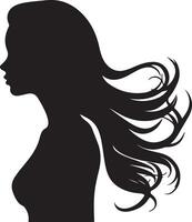 Beautiful Women Silhouette Illustration White Background vector