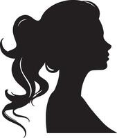 Beautiful Women Silhouette Illustration White Background vector