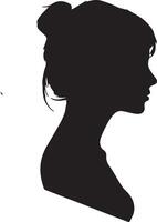 Beautiful Women Silhouette Illustration White Background vector