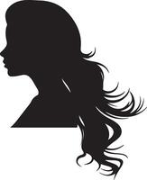 Beautiful Women Silhouette Illustration White Background vector