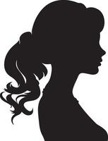 Beautiful Women Silhouette Illustration White Background vector