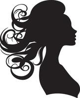 Beautiful Women Silhouette Illustration White Background vector