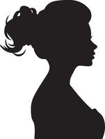 Beautiful Women Silhouette Illustration White Background vector